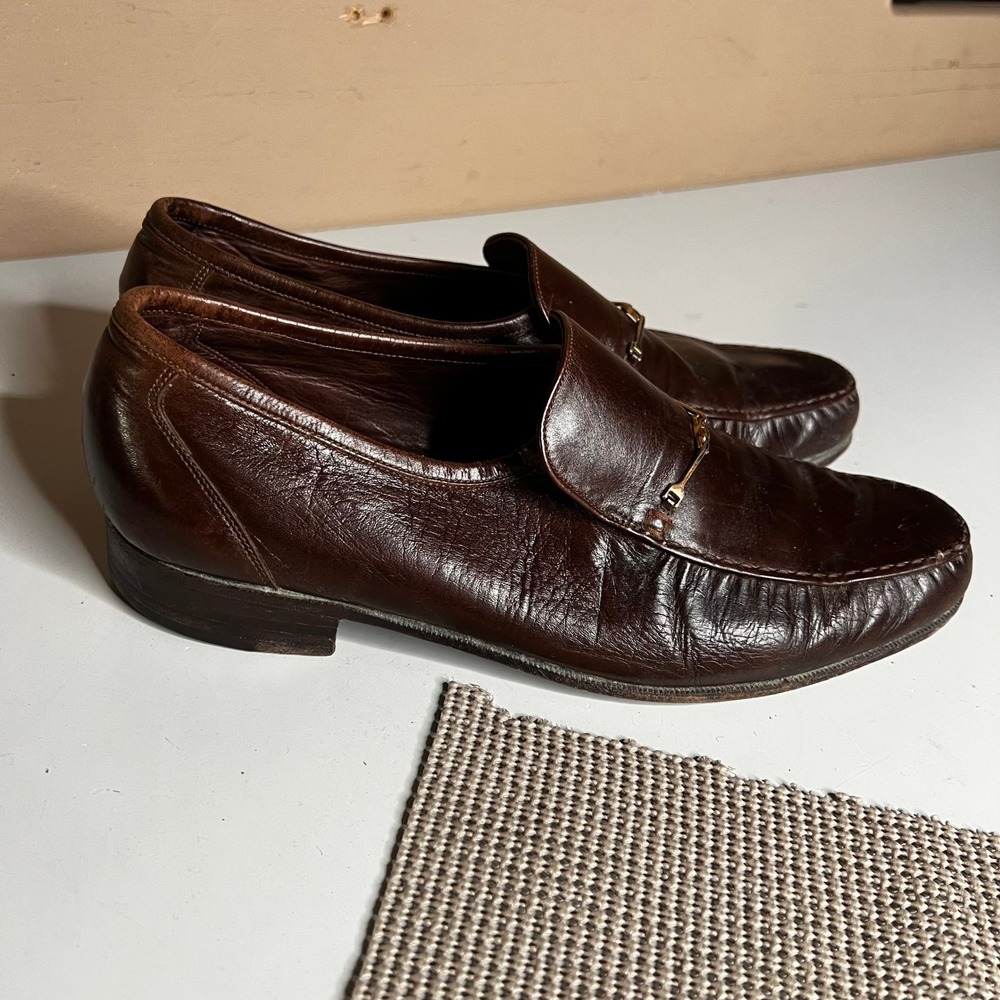 Florsheim Royal Imperial Mens Brown Leather Bit Loafers Dress Shoes 9.5 D 301096